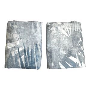 Pottery Barn Layla Palm Percale Cotton King Size Shams Tropical Botanical Print